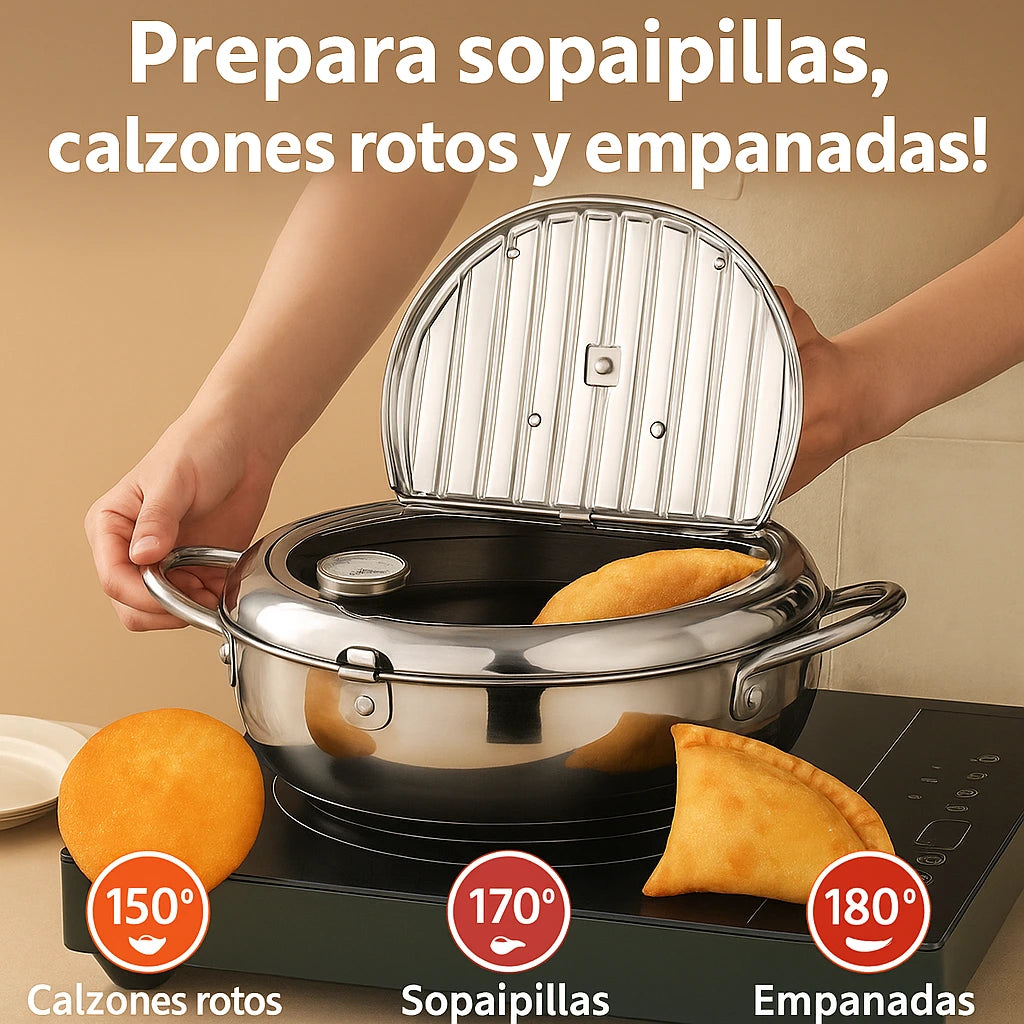 Olla Japonesa 3 en 1: Fríe Fácil, Rápido y Sin Ensuciar (20cm) + E-BOOK de regalo.