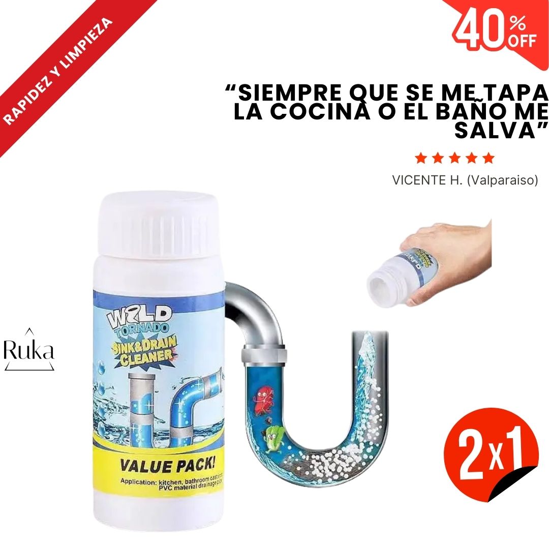 ¡Recupera el flujo de tus cañerías con Wild Tornado (90gr)! 2x1 SOLO POR HOY
