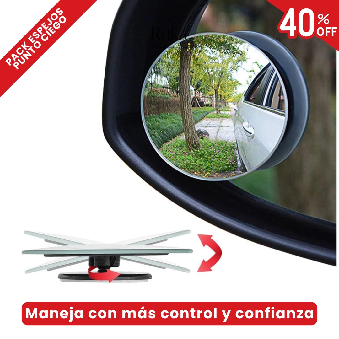 🚗 Visión Total 360® - Evita accidentes y puntos ciegos. ¡Maneja con visión completa! (Pack 2 unidades)