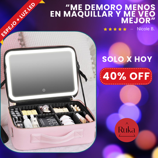 LuminaLook: Estuche de Maquillaje con Espejo LED