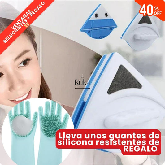 Limpia tus ventanas por dentro y por fuera sin subirte a nada (¡y con guantes de regalo!)