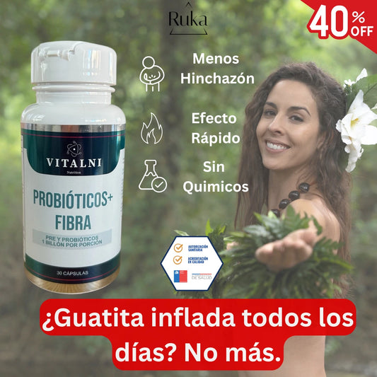 ProbioFibra - Probioticos + Fibra. Alivia Hinchazon, regula el intestino y cuida tu salud digestiva.