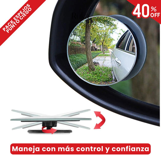 🚗 Visión Total 360® -  Evita accidentes y puntos ciegos. ¡Maneja con visión completa! (Pack 2 unidades)
