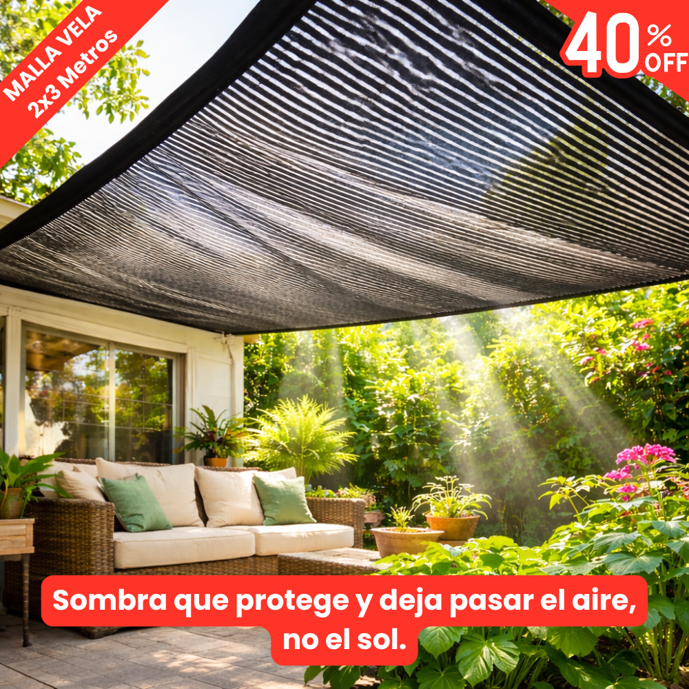Todo lo que dejas al sol, envejece antes. Malla vela 2x3 metros.
